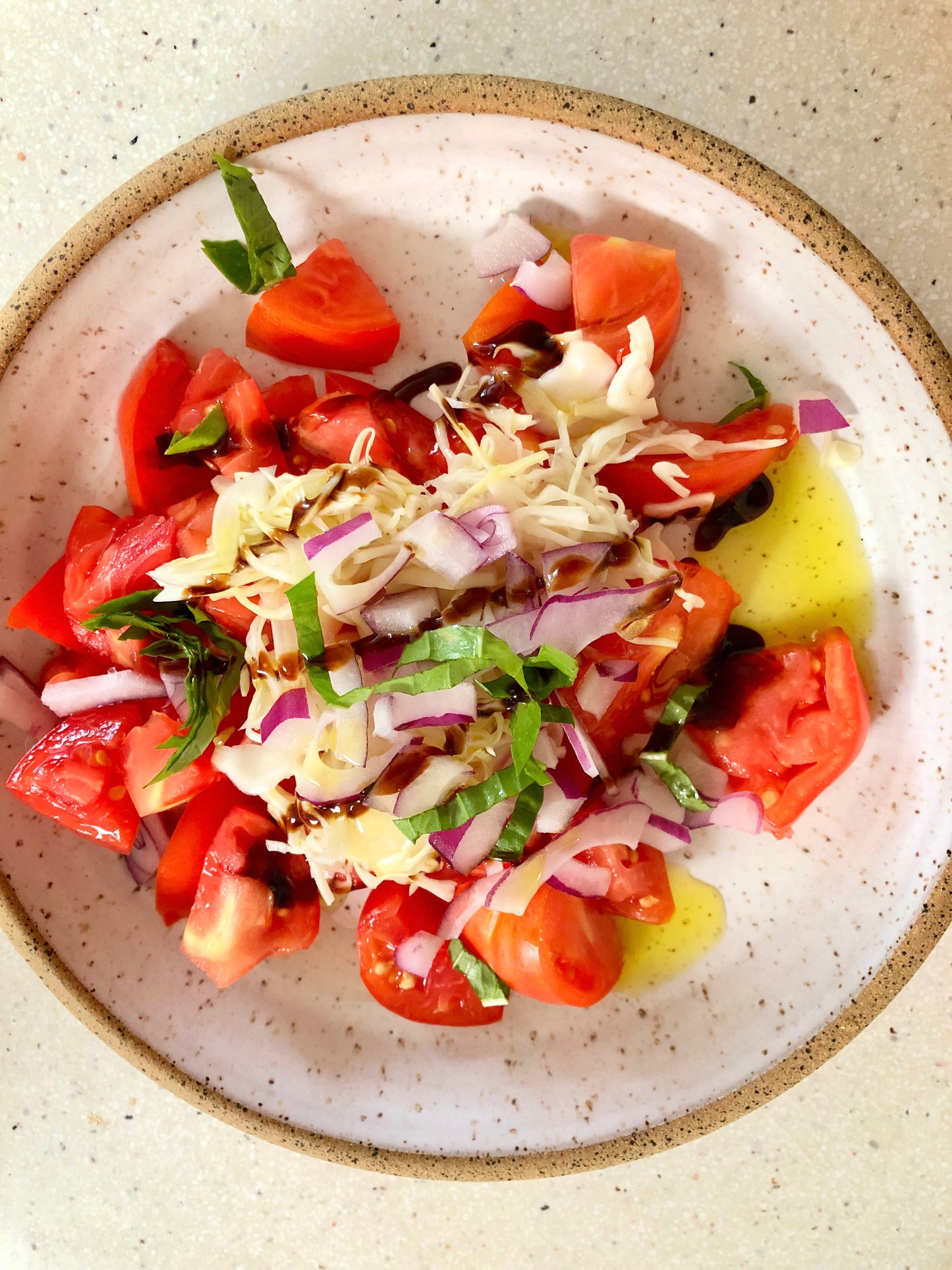 Artisan Speckled Clay Plate with White Glaze - Handcrafted by Moon Pottery