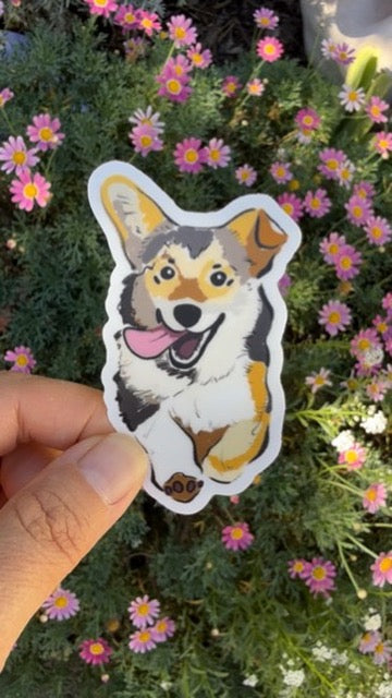 Corgi Puppy Dog - Waterproof Vinyl Sticker, 3.0"