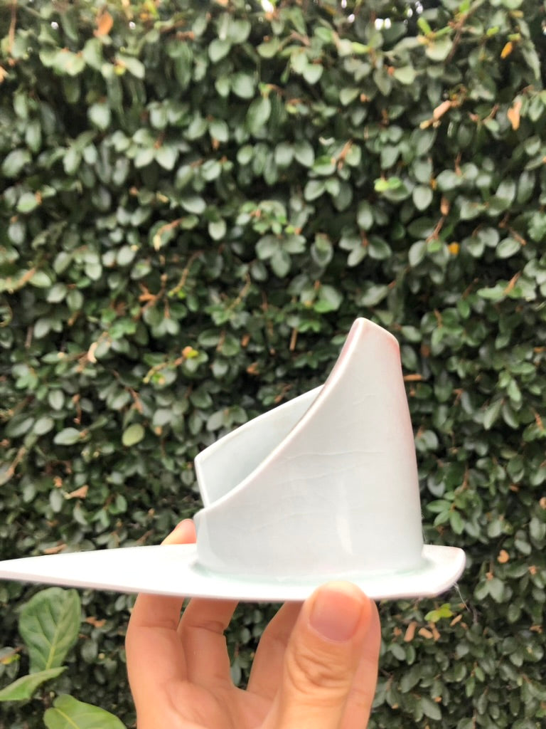 Handmade Porcelain Sculpture, Pastry Art Inspired, Delicate Croissant-Inspired Design by Moon Pottery