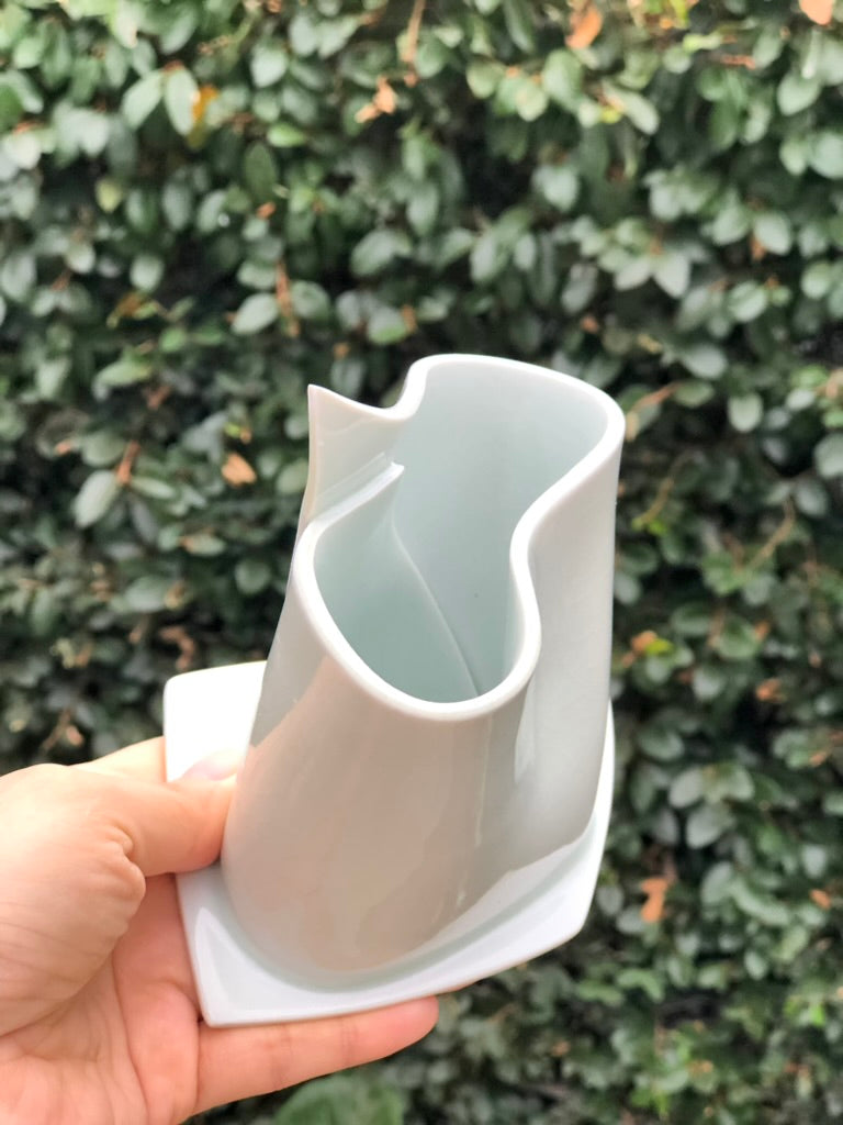 Handmade Porcelain Sculpture, Pastry Art Inspired, Delicate Croissant-Inspired Design by Moon Pottery