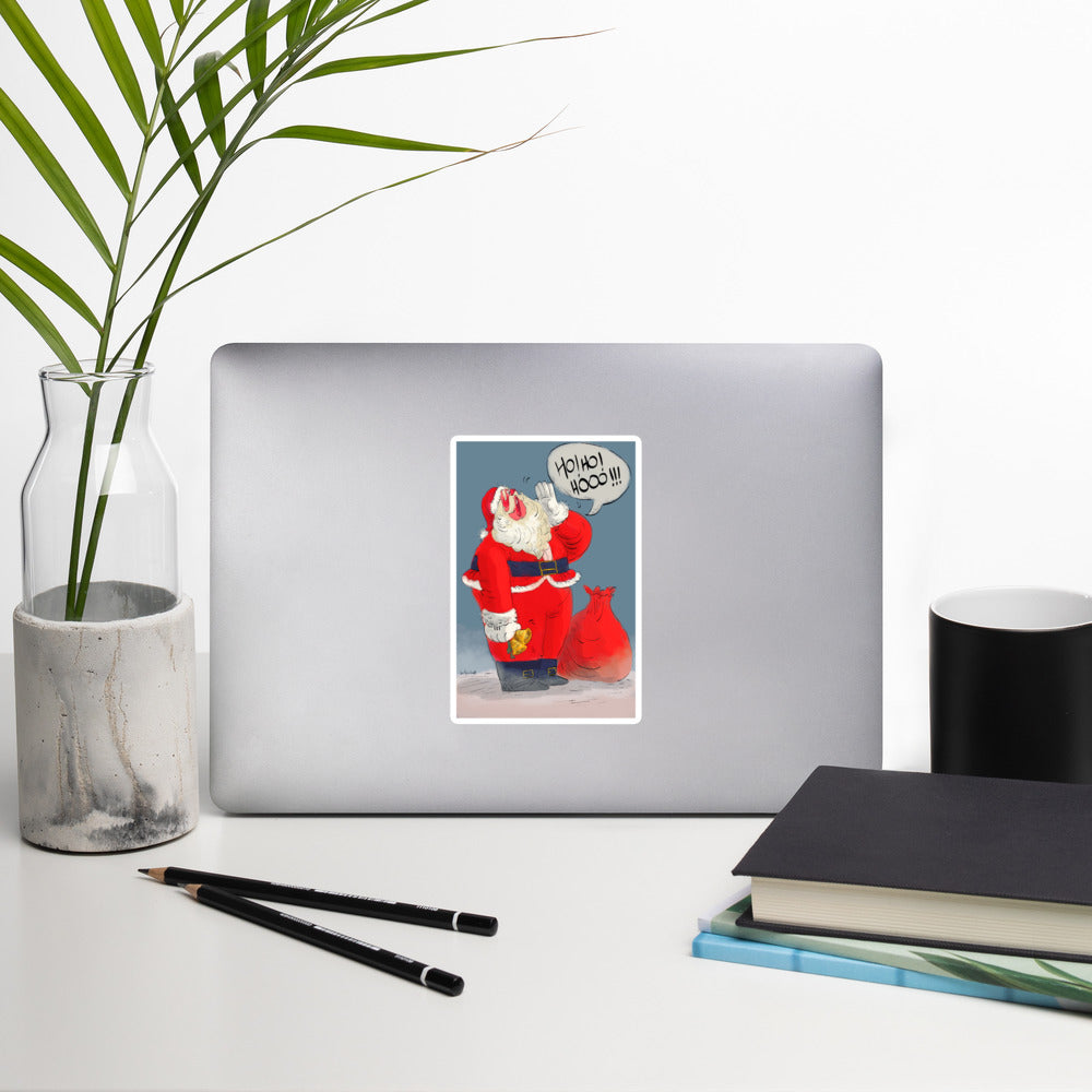 "Santa Christmas Bubble-Free Stickers - Hand-Drawn by Leo Matsuda | Festive Holiday Stickers"