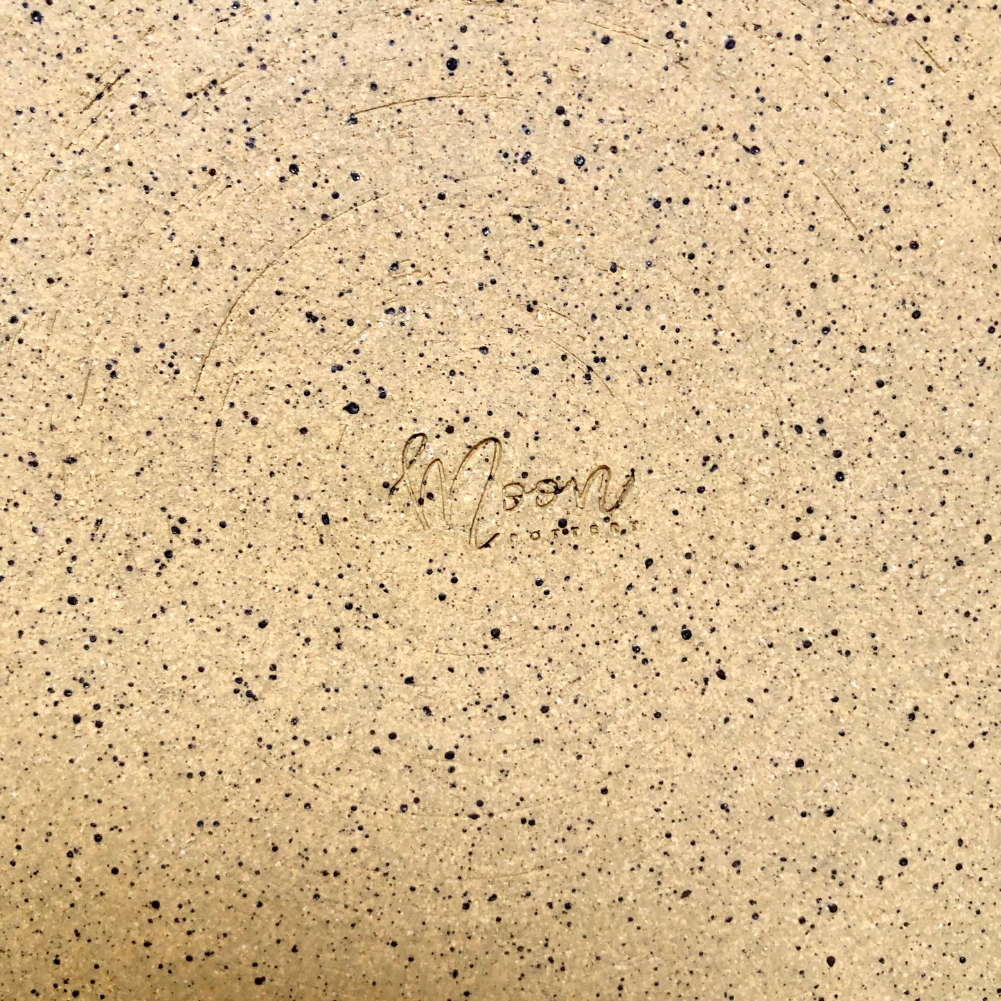 Artisan Speckled Clay Plate with White Glaze - Handcrafted by Moon Pottery