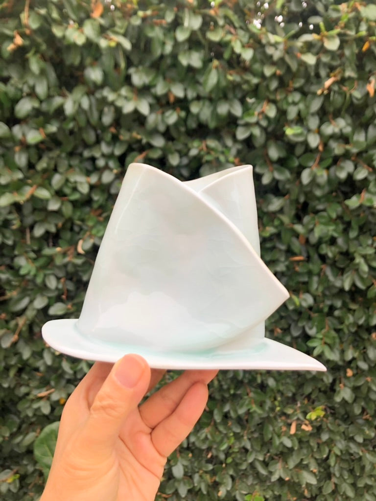 Handmade Porcelain Sculpture, Pastry Art Inspired, Delicate Croissant-Inspired Design by Moon Pottery