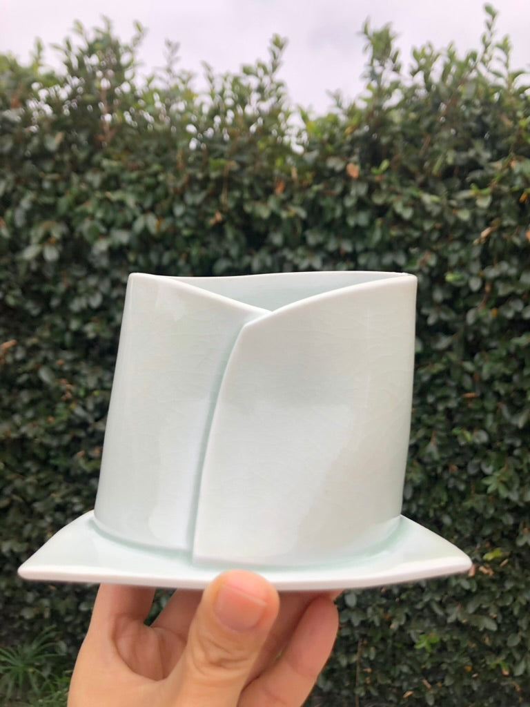 Handmade Porcelain Sculpture, Pastry Art Inspired, Delicate Croissant-Inspired Design by Moon Pottery