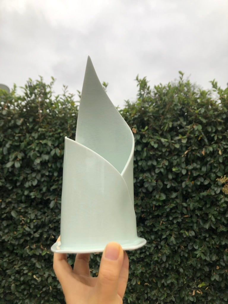 Handmade Porcelain Sculpture, Pastry Art Inspired, Delicate Croissant-Inspired Design by Moon Pottery