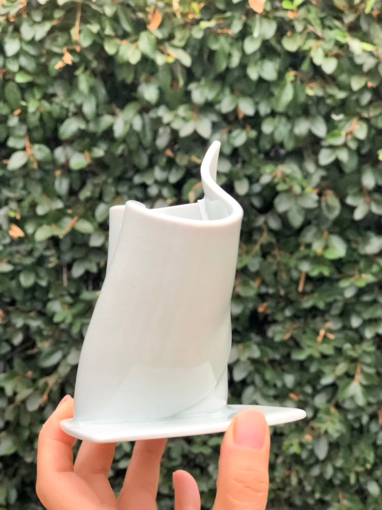 Handmade Porcelain Sculpture, Pastry Art Inspired, Delicate Croissant-Inspired Design by Moon Pottery