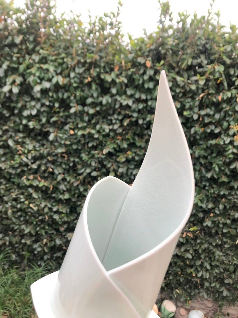 Handmade Porcelain Sculpture, Pastry Art Inspired, Delicate Croissant-Inspired Design by Moon Pottery