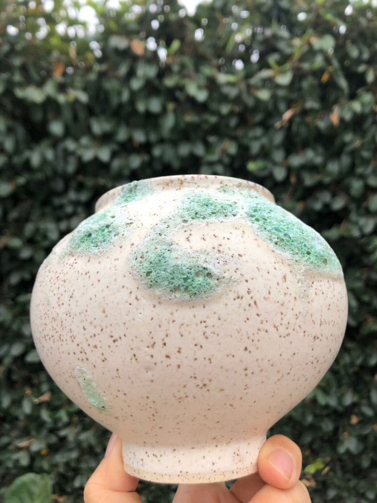 Handcrafted Lava Glaze Pot, Earthy Free-Form Design by Moon Pottery