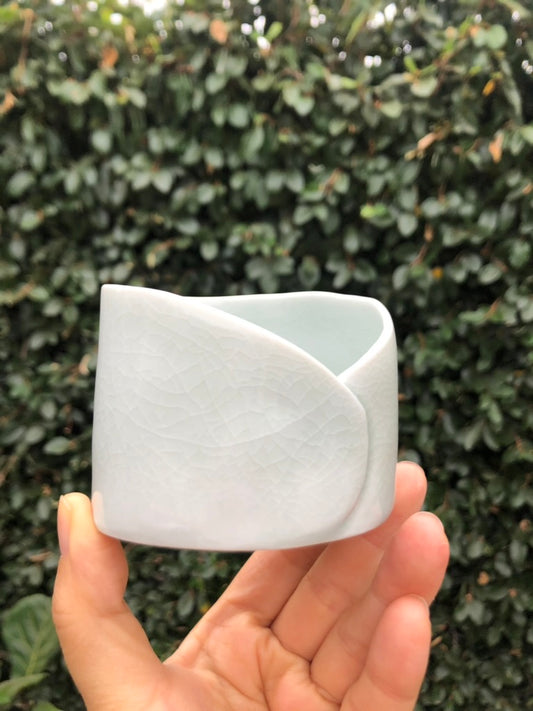 Handmade Porcelain Sculpture, Pastry Art Inspired, Delicate Croissant-Inspired Design by Moon Pottery