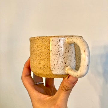 Dancing Figure Mug - Handmade Speckled Clay & Glaze by Local Artist Moon Pottery