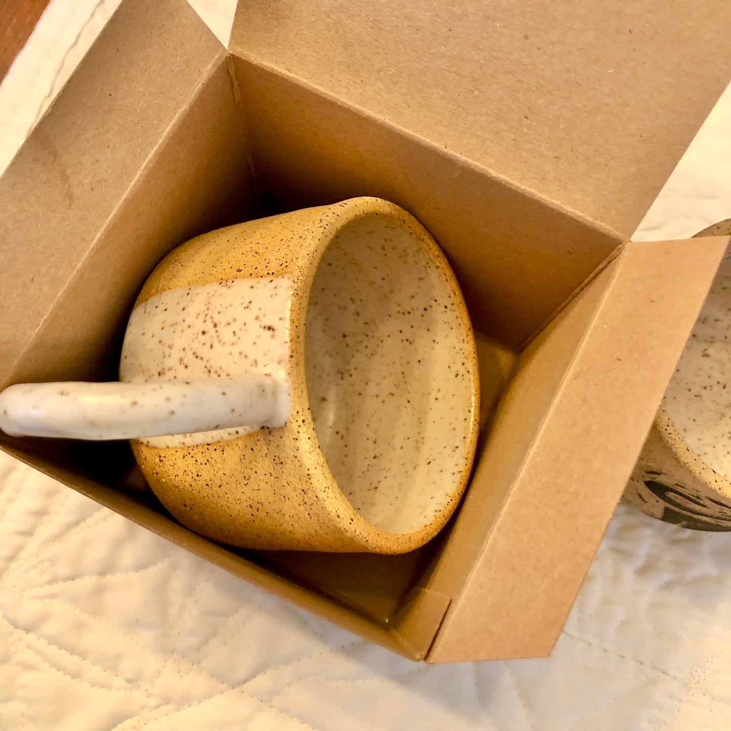 Dancing Figure Mug - Handmade Speckled Clay & Glaze by Local Artist Moon Pottery