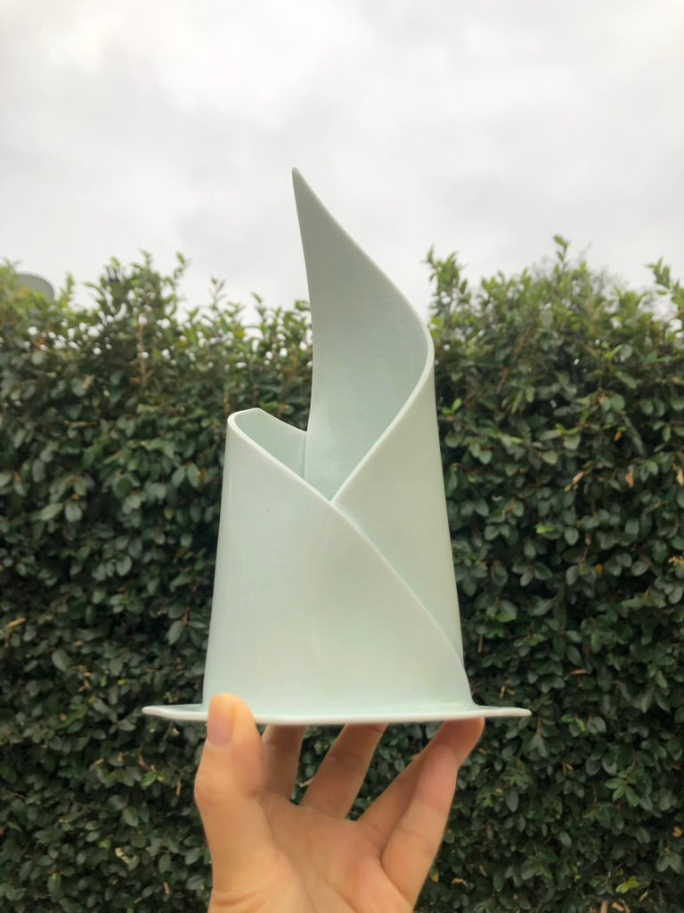 Handmade Porcelain Sculpture, Pastry Art Inspired, Delicate Croissant-Inspired Design by Moon Pottery