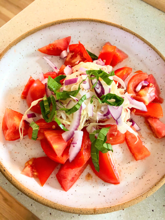 Artisan Speckled Clay Plate with White Glaze - Handcrafted by Moon Pottery
