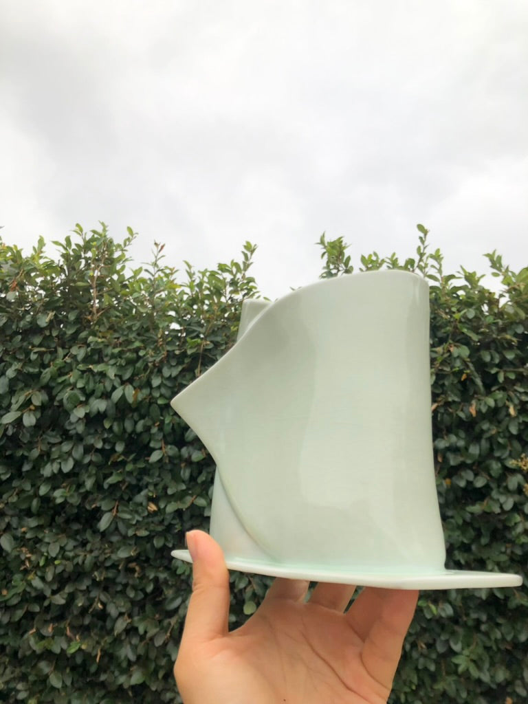 Handmade Porcelain Sculpture, Pastry Art Inspired, Delicate Croissant-Inspired Design by Moon Pottery