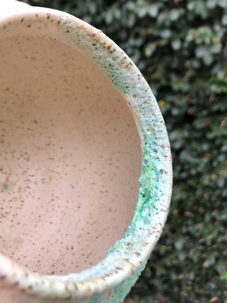 Handcrafted Lava Glaze Pot, Earthy Free-Form Design by Moon Pottery