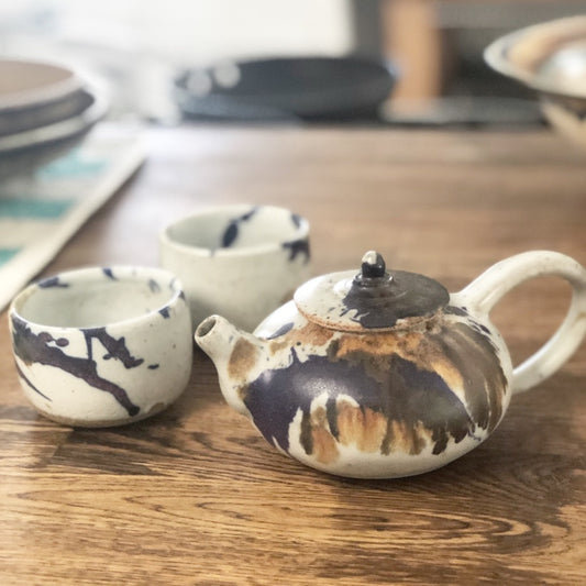 Handmade Teapot Set – Moon Pottery | One-of-a-Kind, Artisan Ceramic Tea Set, Perfect Gift