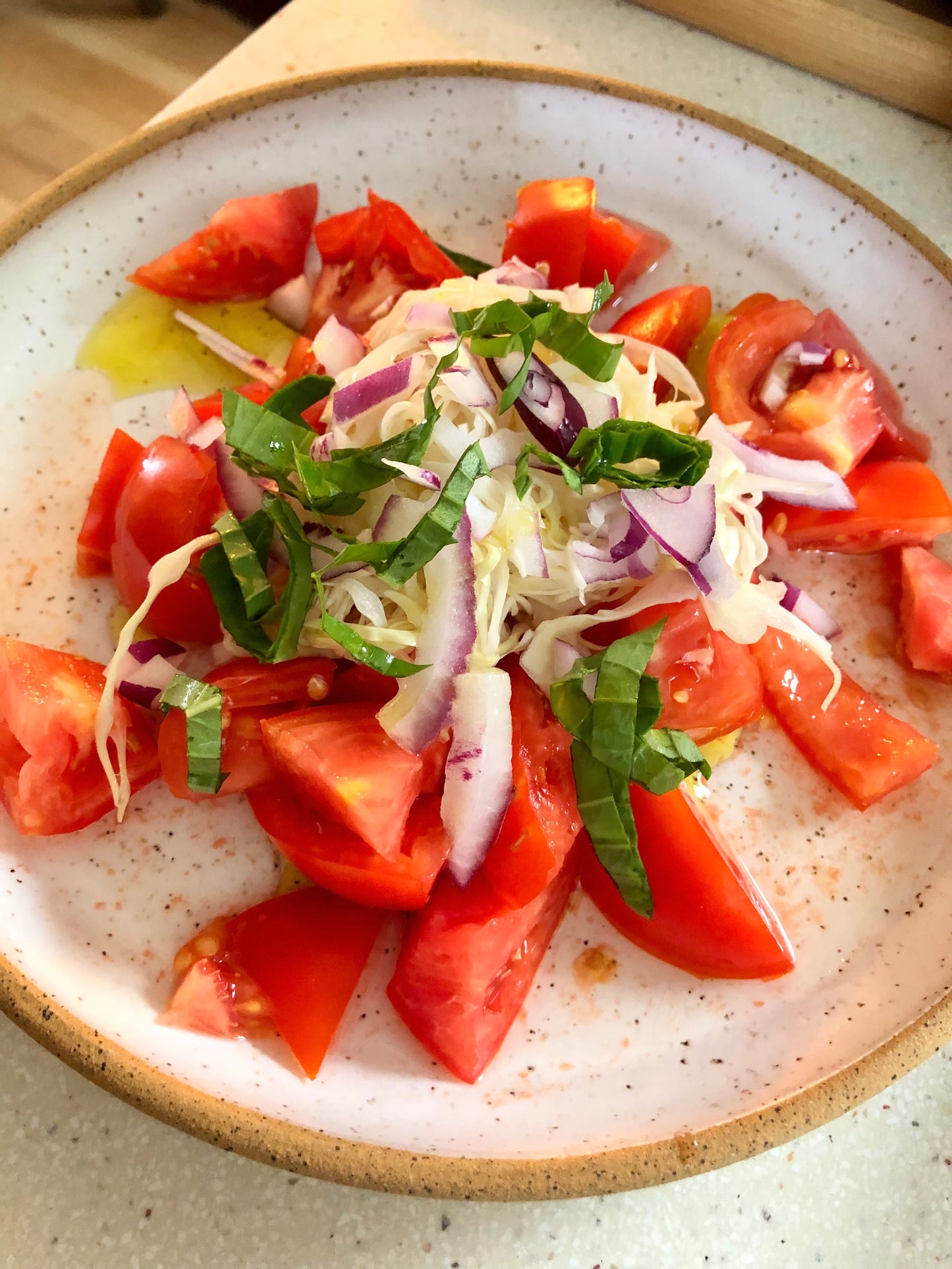 Artisan Speckled Clay Plate with White Glaze - Handcrafted by Moon Pottery
