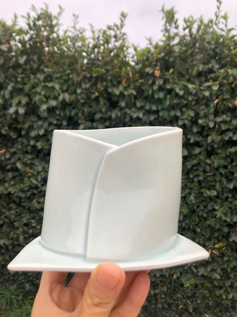 Handmade Porcelain Sculpture, Pastry Art Inspired, Delicate Croissant-Inspired Design by Moon Pottery