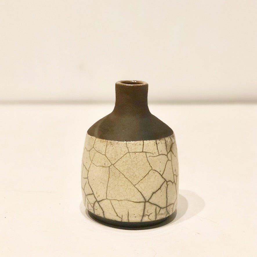 Handmade Raku Vase – Moon Pottery | One-of-a-Kind Artisan Ceramic, Perfect Gift for Art Lovers