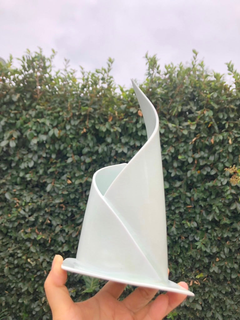 Handmade Porcelain Sculpture, Pastry Art Inspired, Delicate Croissant-Inspired Design by Moon Pottery