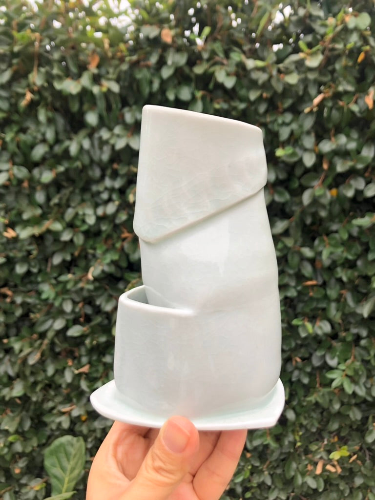 Handmade Porcelain Sculpture, Pastry Art Inspired, Delicate Croissant-Inspired Design by Moon Pottery