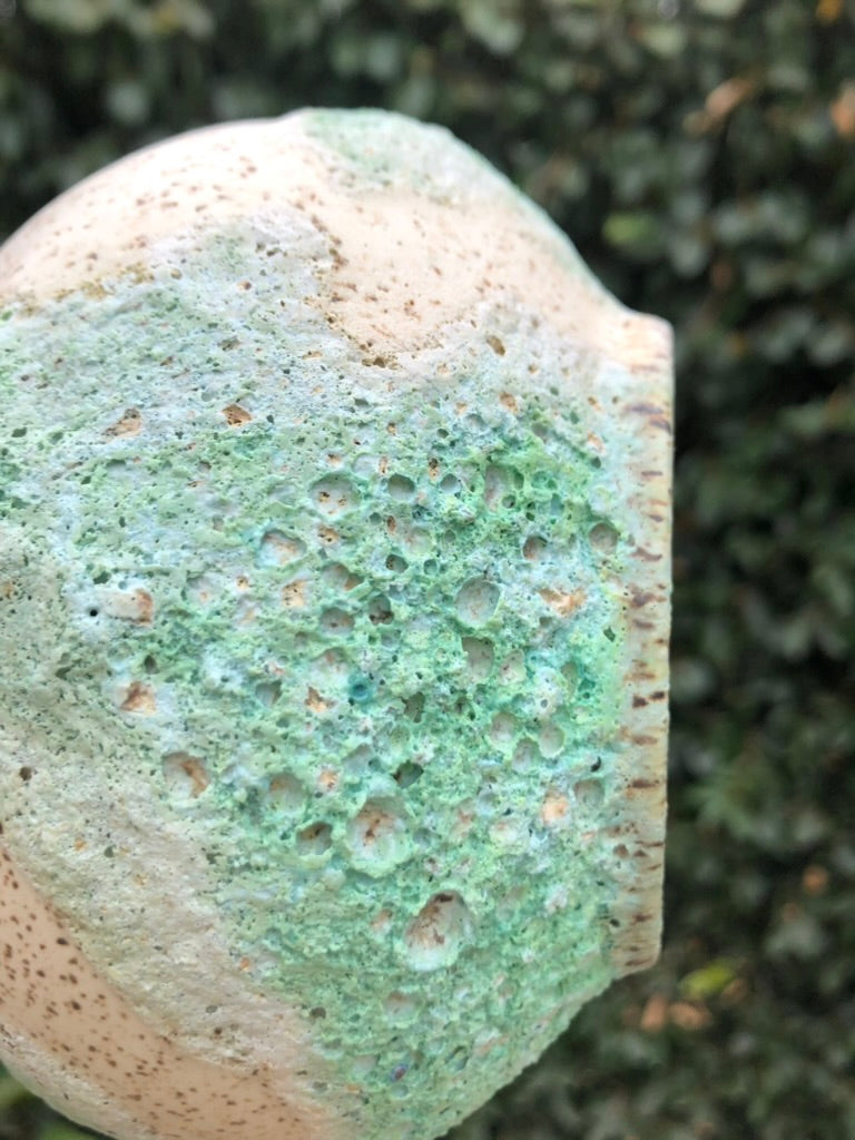 Handcrafted Lava Glaze Pot, Earthy Free-Form Design by Moon Pottery