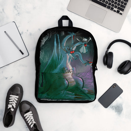 "Dragon Backpack - Hand-Drawn Illustration by Leo Matsuda | Unique Fantasy Art Bag"