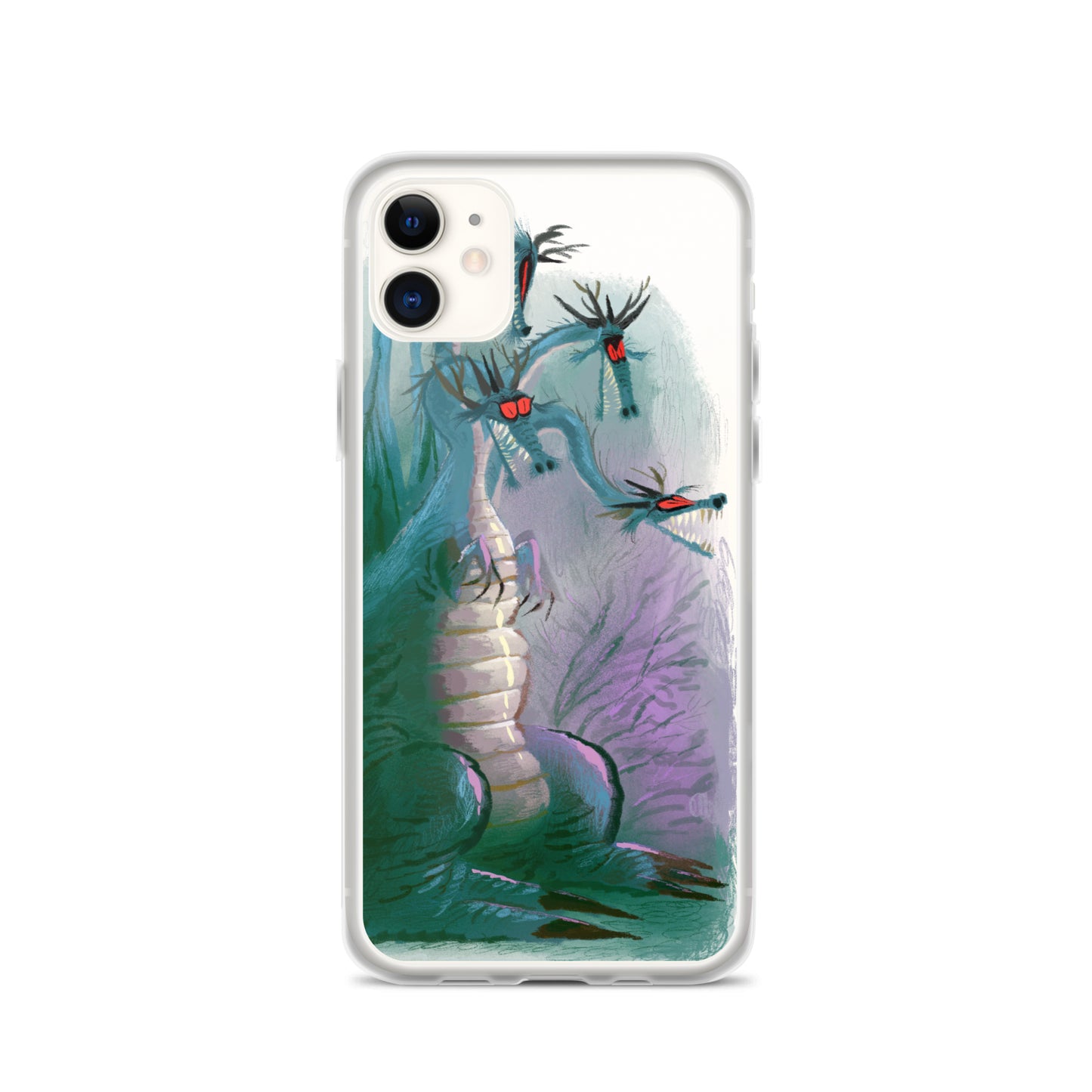 "Dragon Clear iPhone Case - Hand-Drawn Illustration by Leo Matsuda | Unique Fantasy Art Design"