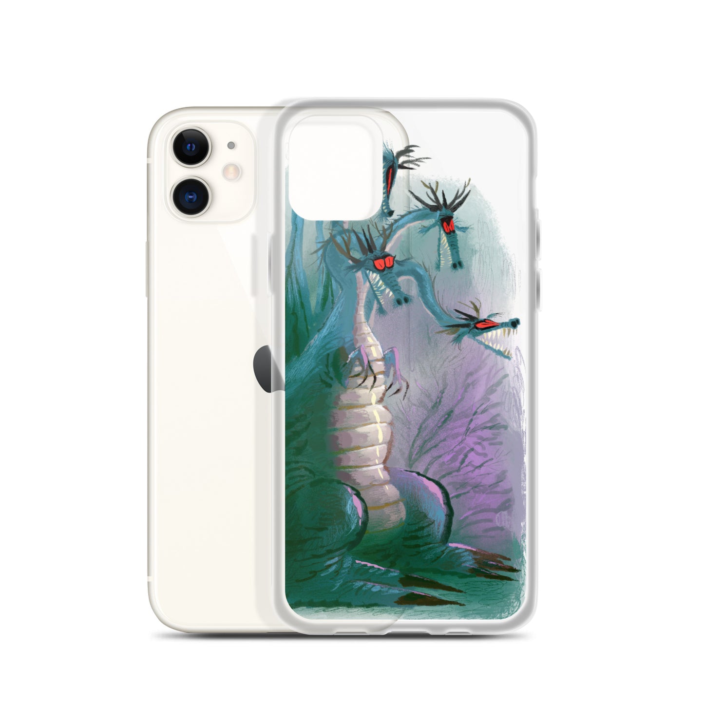 "Dragon Clear iPhone Case - Hand-Drawn Illustration by Leo Matsuda | Unique Fantasy Art Design"
