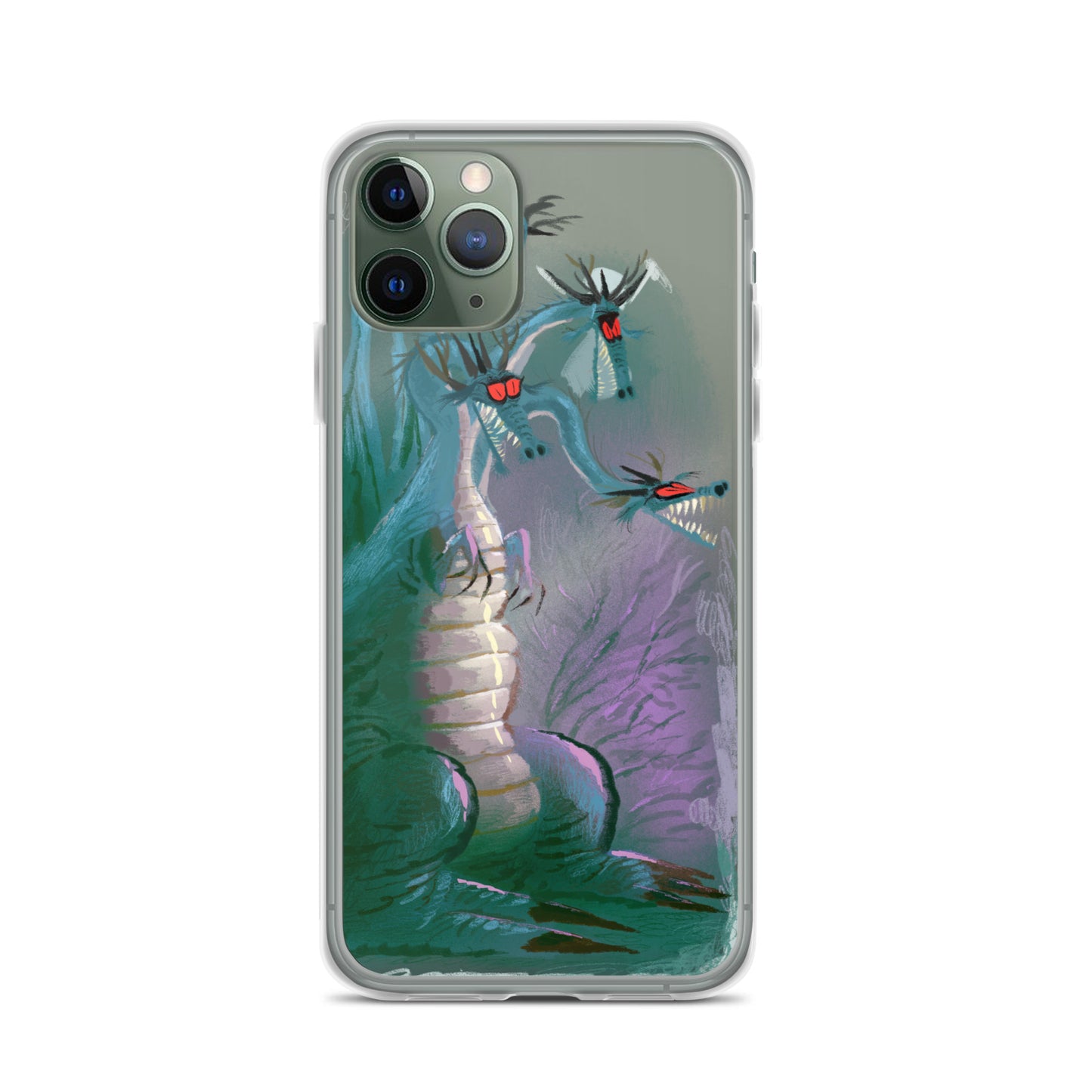 "Dragon Clear iPhone Case - Hand-Drawn Illustration by Leo Matsuda | Unique Fantasy Art Design"