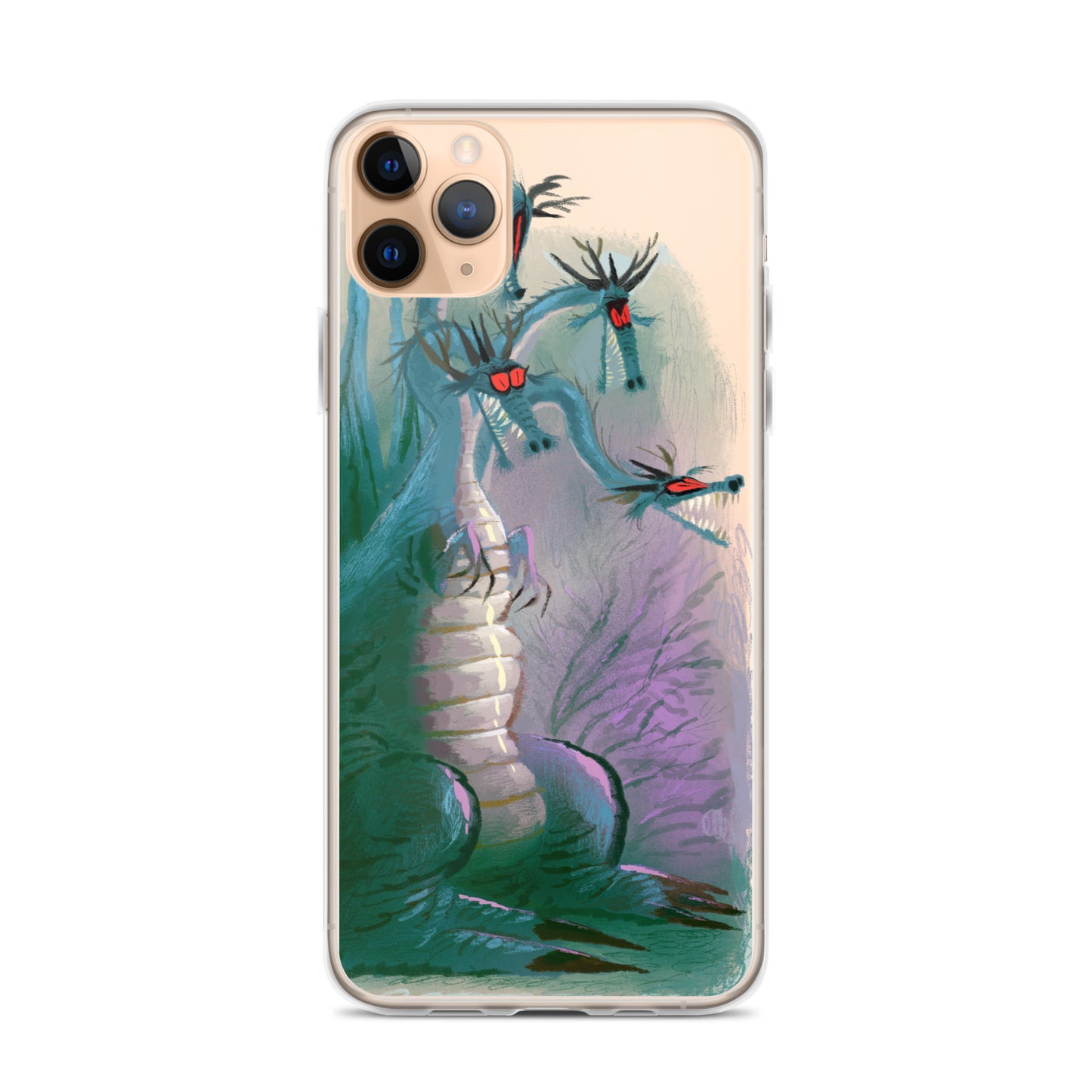 "Dragon Clear iPhone Case - Hand-Drawn Illustration by Leo Matsuda | Unique Fantasy Art Design"