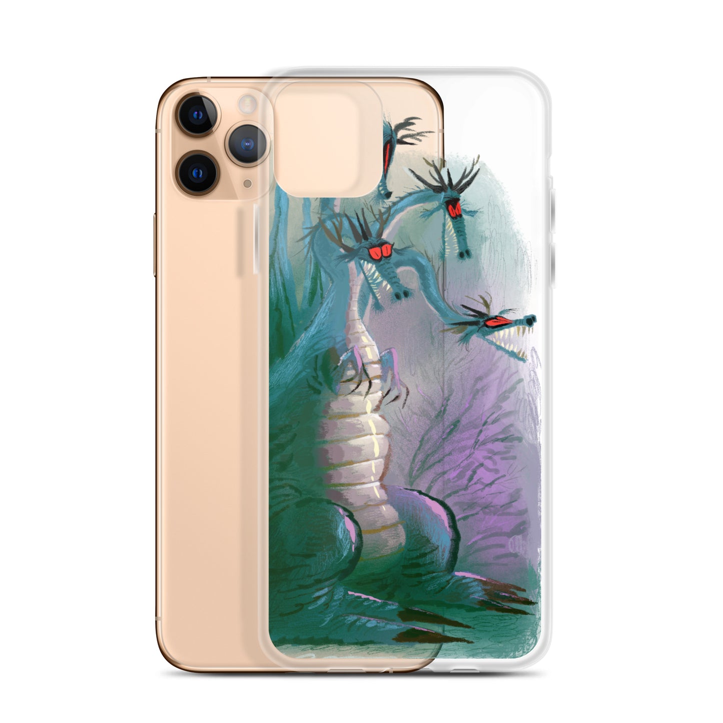 "Dragon Clear iPhone Case - Hand-Drawn Illustration by Leo Matsuda | Unique Fantasy Art Design"