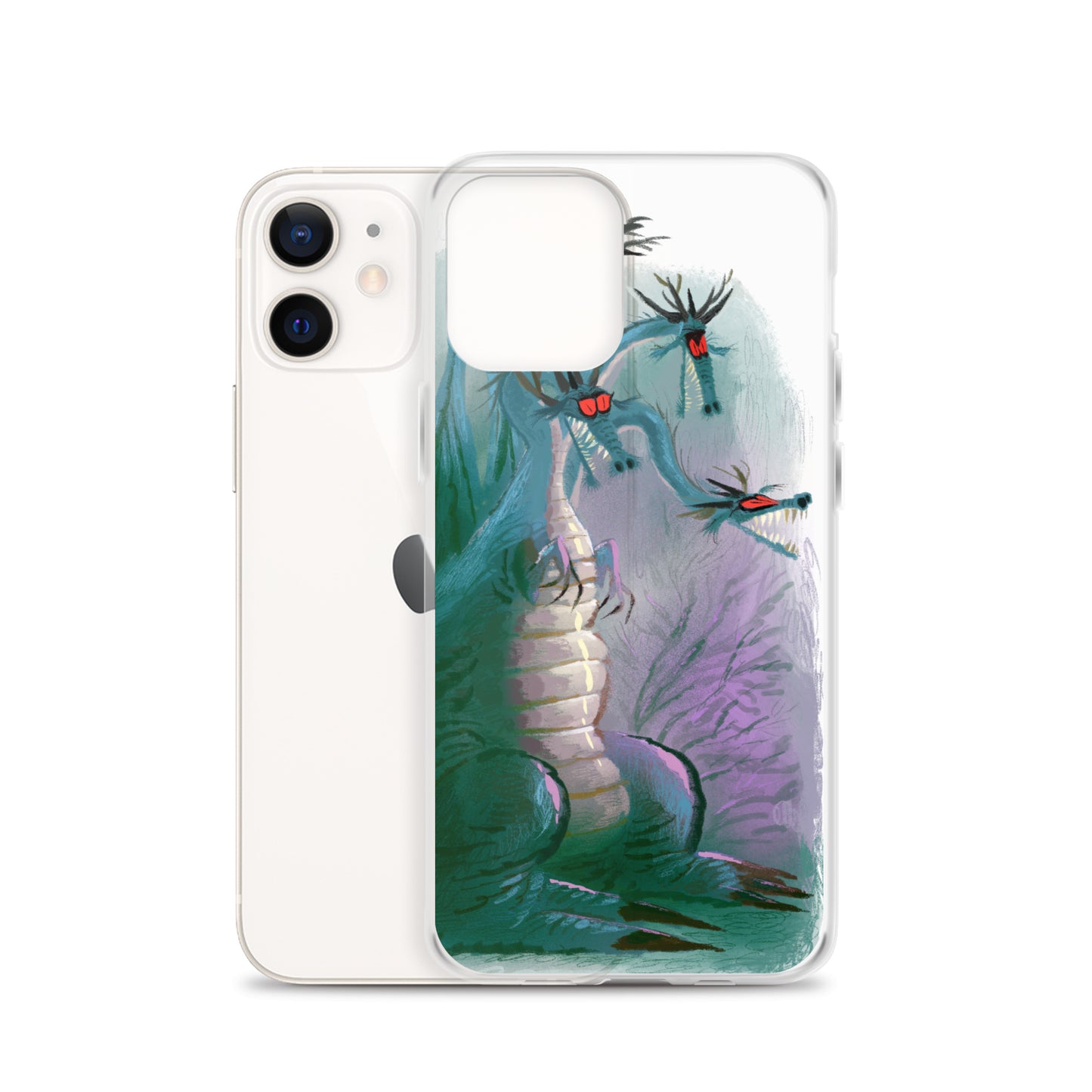 "Dragon Clear iPhone Case - Hand-Drawn Illustration by Leo Matsuda | Unique Fantasy Art Design"