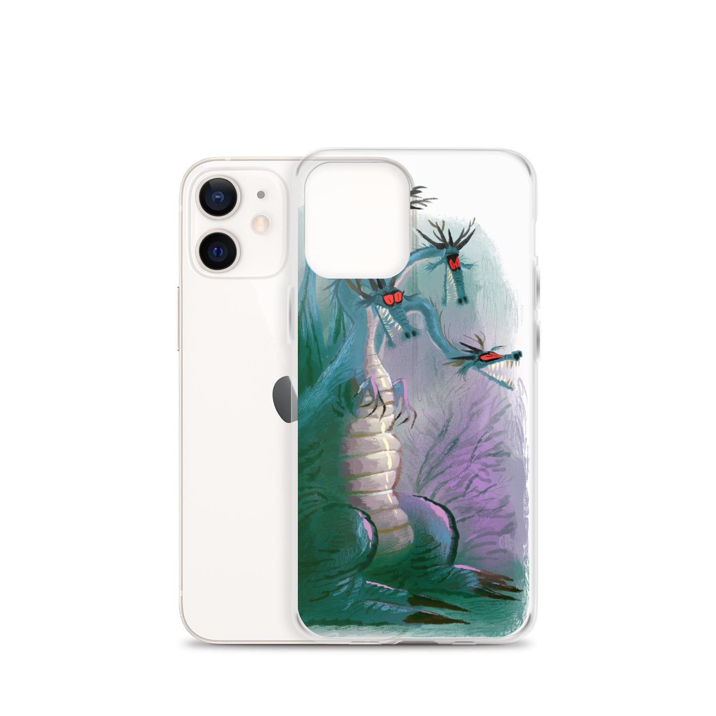 "Dragon Clear iPhone Case - Hand-Drawn Illustration by Leo Matsuda | Unique Fantasy Art Design"