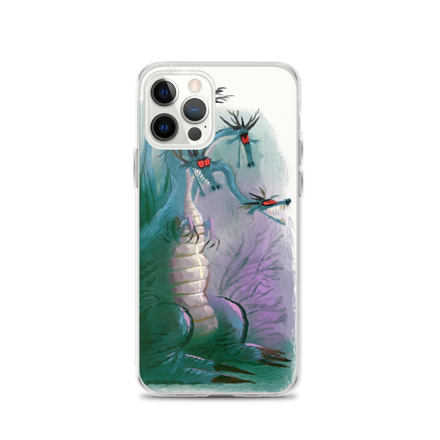 "Dragon Clear iPhone Case - Hand-Drawn Illustration by Leo Matsuda | Unique Fantasy Art Design"