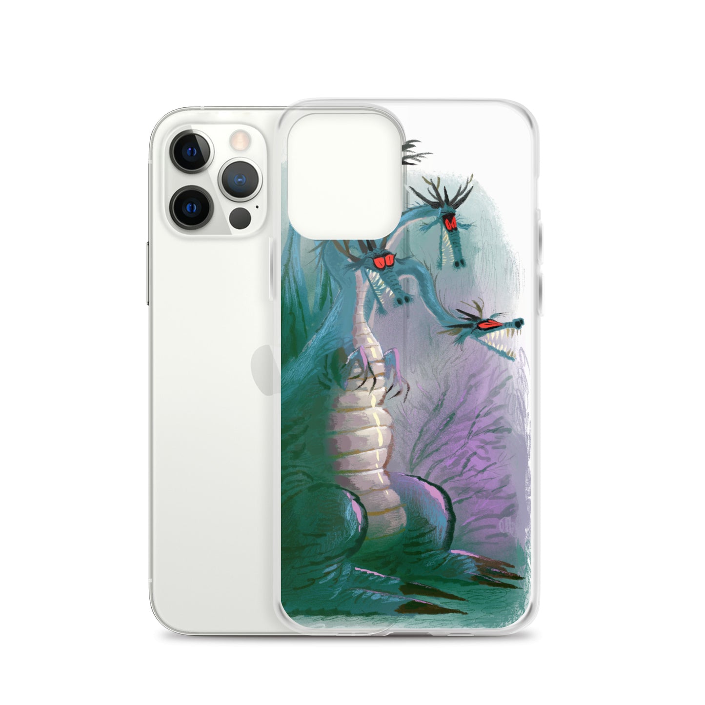 "Dragon Clear iPhone Case - Hand-Drawn Illustration by Leo Matsuda | Unique Fantasy Art Design"