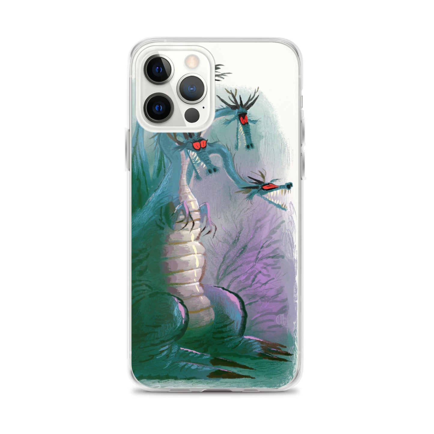 "Dragon Clear iPhone Case - Hand-Drawn Illustration by Leo Matsuda | Unique Fantasy Art Design"