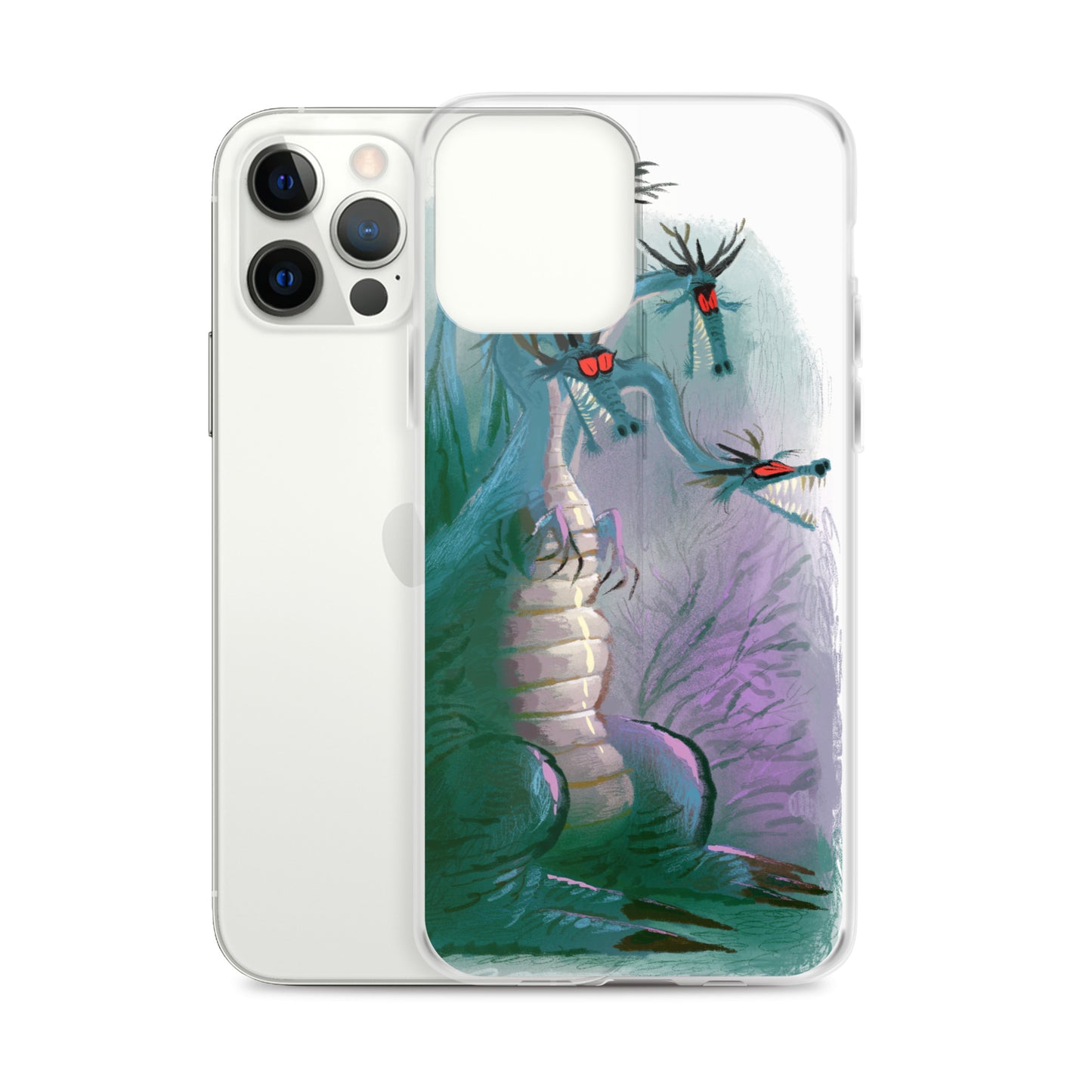 "Dragon Clear iPhone Case - Hand-Drawn Illustration by Leo Matsuda | Unique Fantasy Art Design"