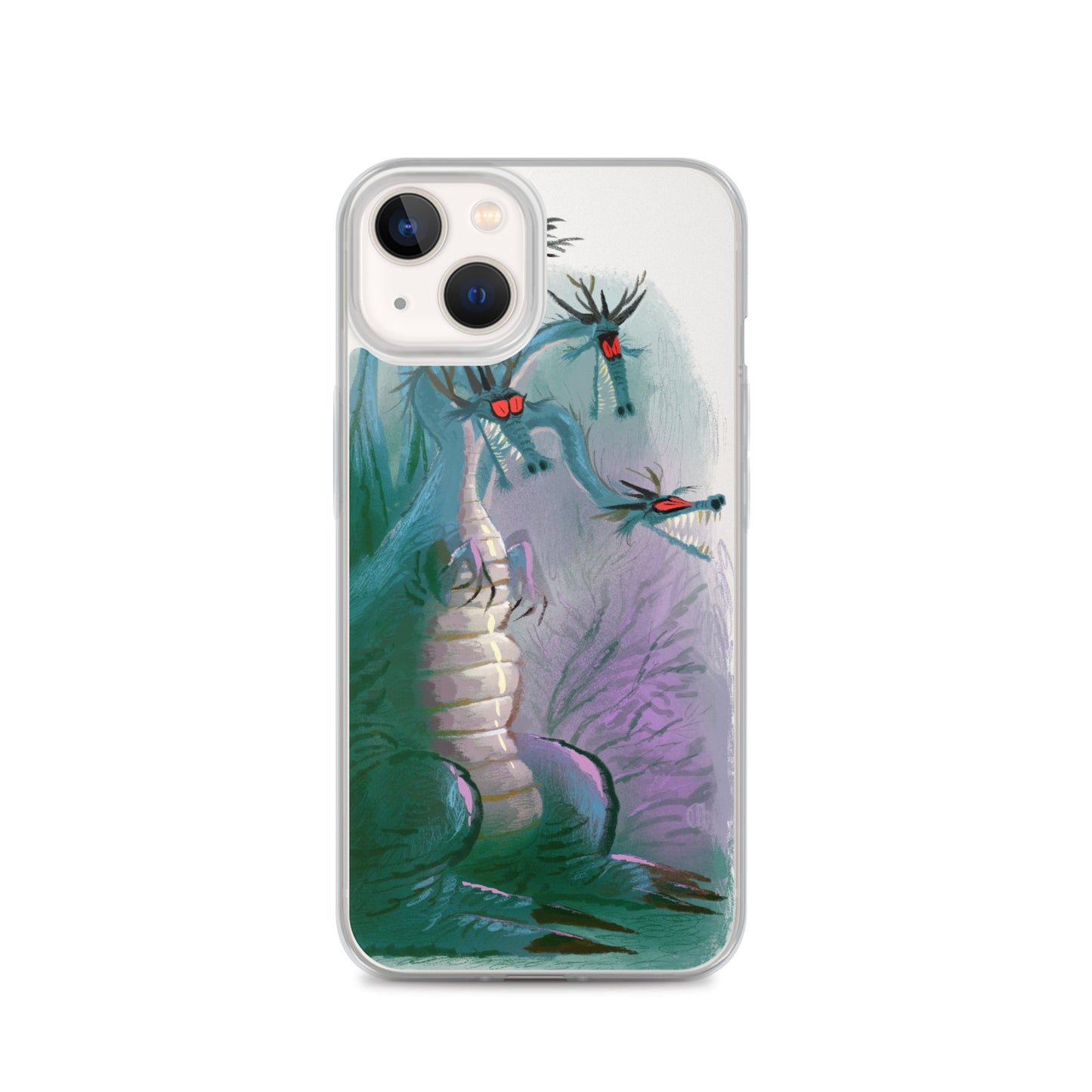 "Dragon Clear iPhone Case - Hand-Drawn Illustration by Leo Matsuda | Unique Fantasy Art Design"