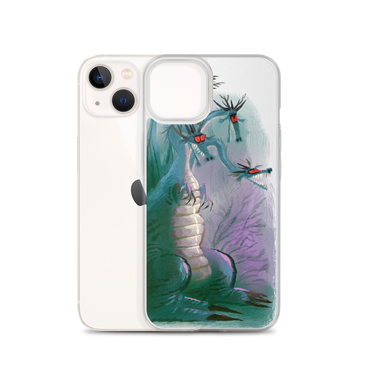 "Dragon Clear iPhone Case - Hand-Drawn Illustration by Leo Matsuda | Unique Fantasy Art Design"