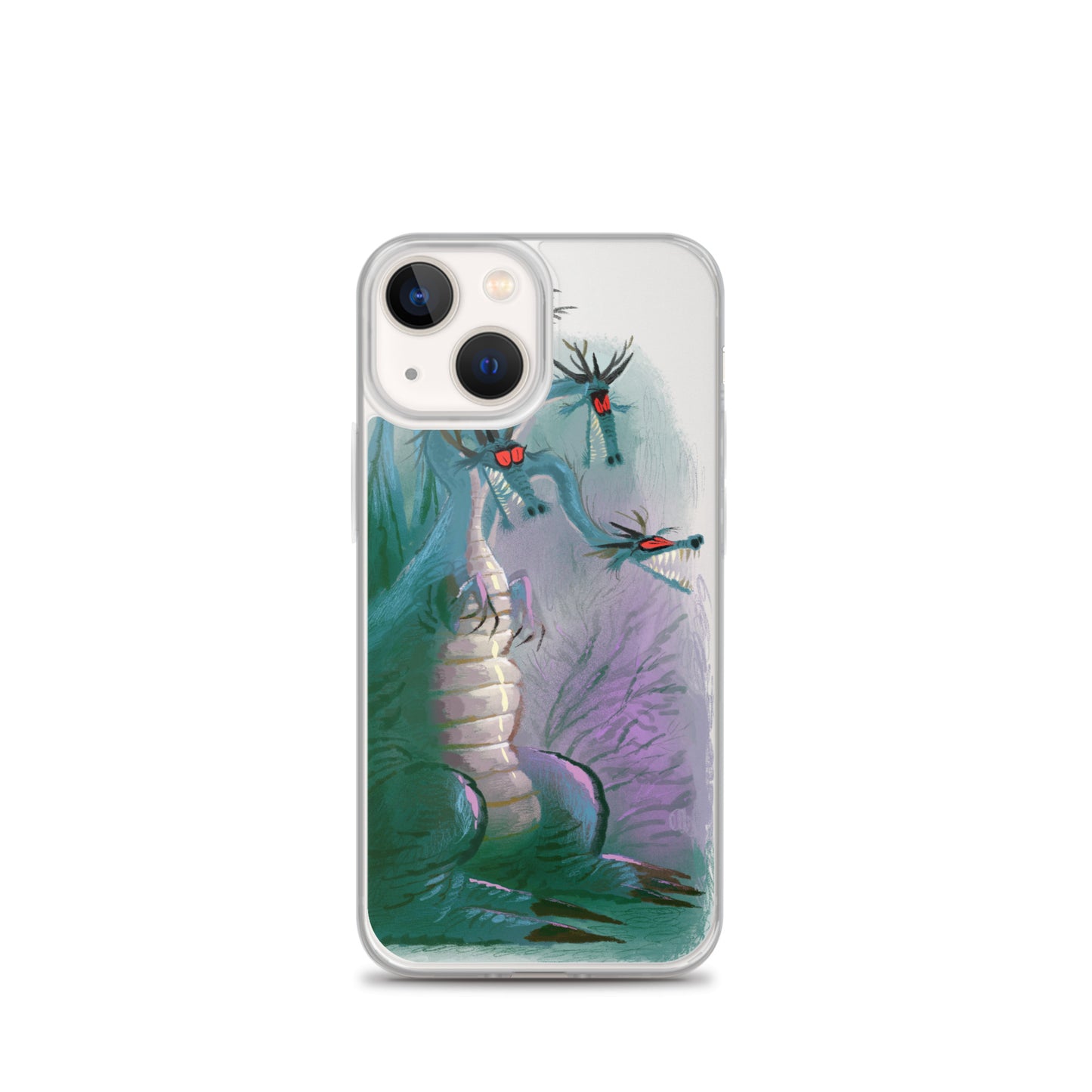 "Dragon Clear iPhone Case - Hand-Drawn Illustration by Leo Matsuda | Unique Fantasy Art Design"