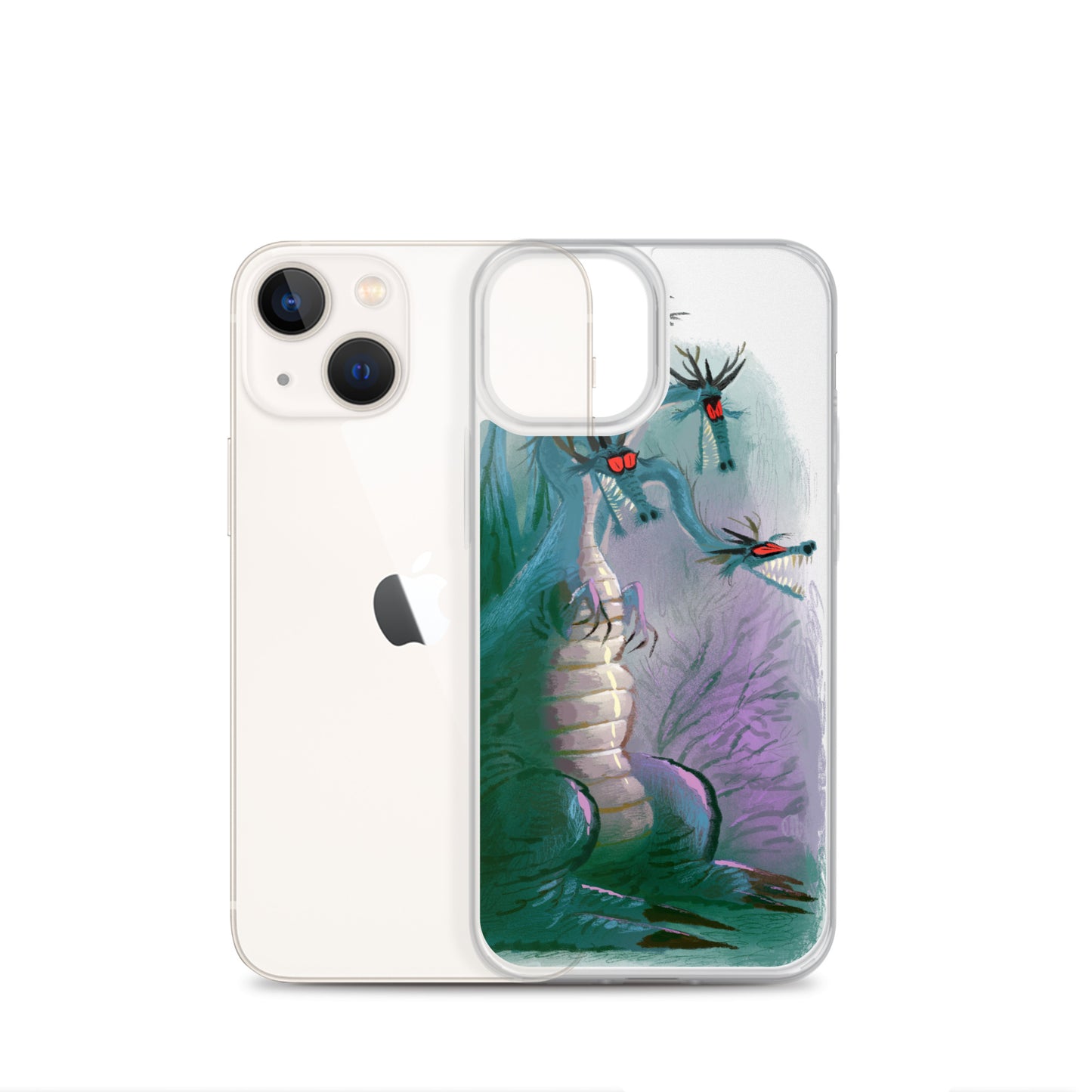 "Dragon Clear iPhone Case - Hand-Drawn Illustration by Leo Matsuda | Unique Fantasy Art Design"