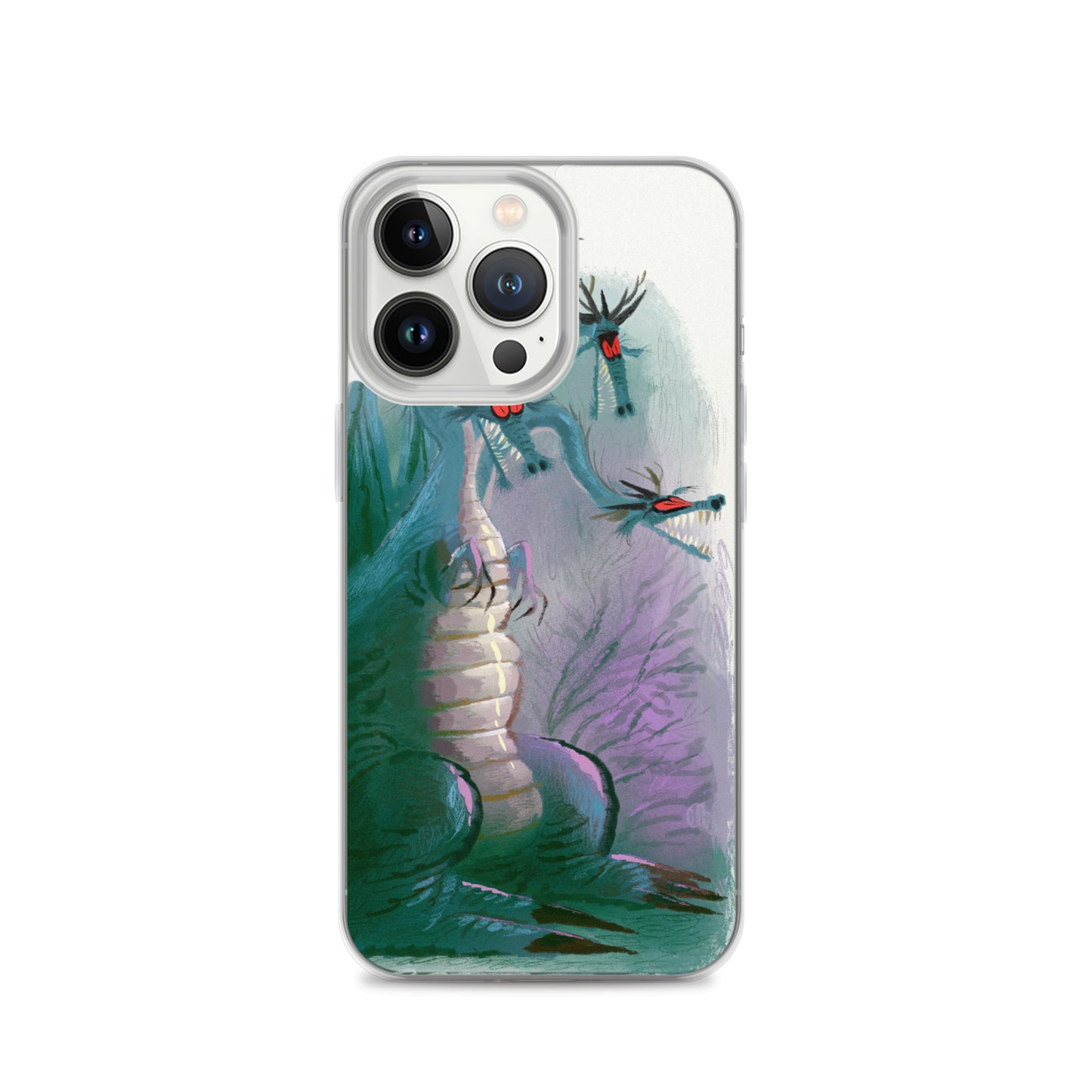 "Dragon Clear iPhone Case - Hand-Drawn Illustration by Leo Matsuda | Unique Fantasy Art Design"