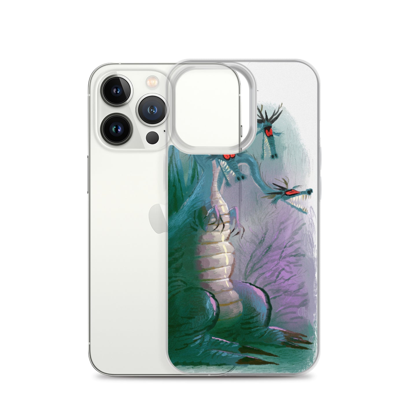 "Dragon Clear iPhone Case - Hand-Drawn Illustration by Leo Matsuda | Unique Fantasy Art Design"