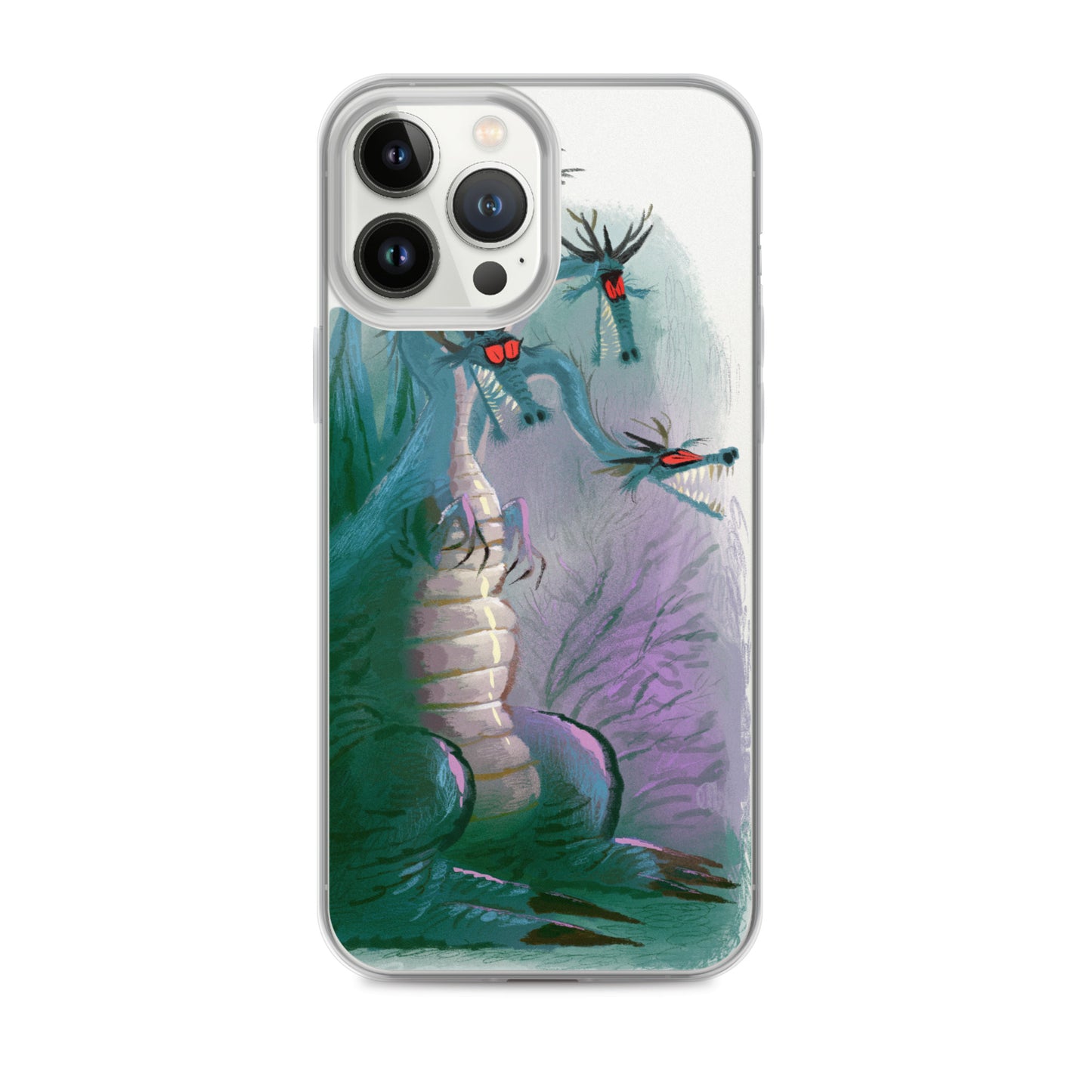 "Dragon Clear iPhone Case - Hand-Drawn Illustration by Leo Matsuda | Unique Fantasy Art Design"