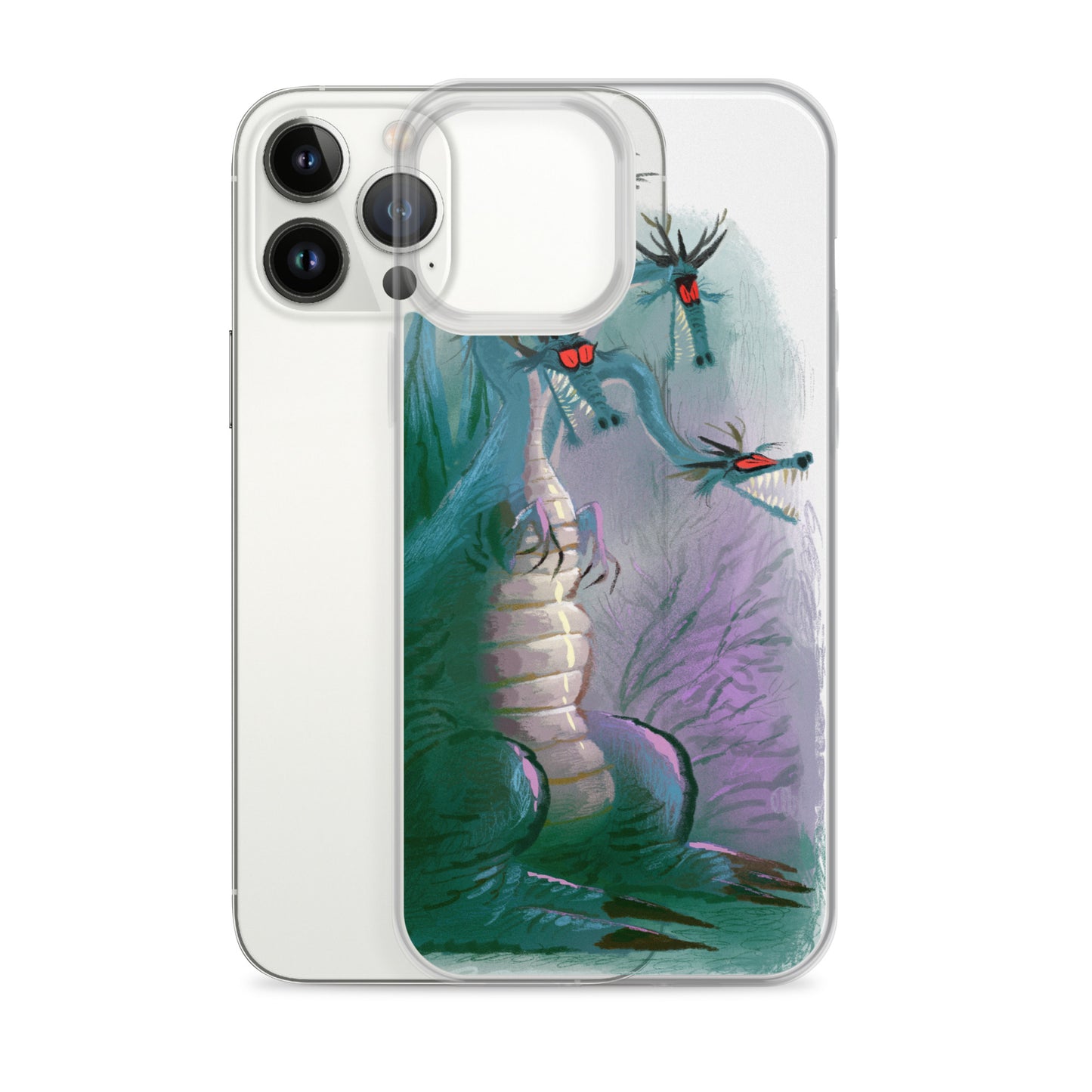 "Dragon Clear iPhone Case - Hand-Drawn Illustration by Leo Matsuda | Unique Fantasy Art Design"