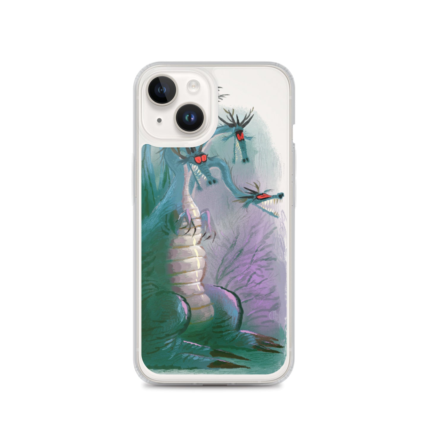 "Dragon Clear iPhone Case - Hand-Drawn Illustration by Leo Matsuda | Unique Fantasy Art Design"