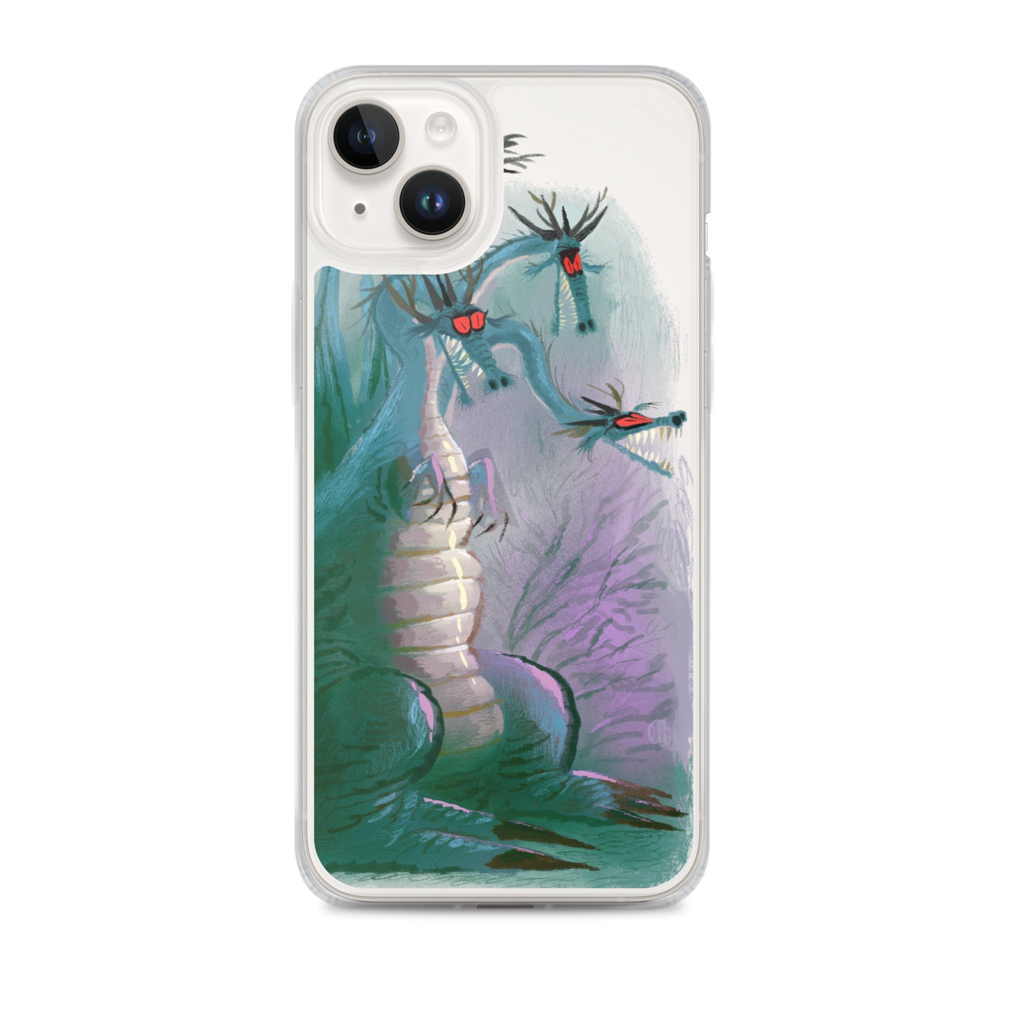 "Dragon Clear iPhone Case - Hand-Drawn Illustration by Leo Matsuda | Unique Fantasy Art Design"