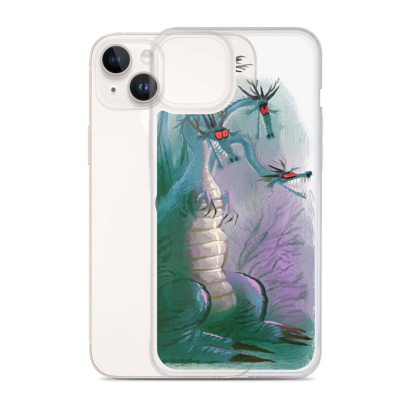 "Dragon Clear iPhone Case - Hand-Drawn Illustration by Leo Matsuda | Unique Fantasy Art Design"