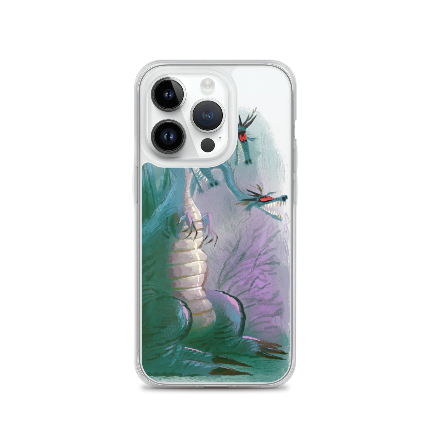 "Dragon Clear iPhone Case - Hand-Drawn Illustration by Leo Matsuda | Unique Fantasy Art Design"